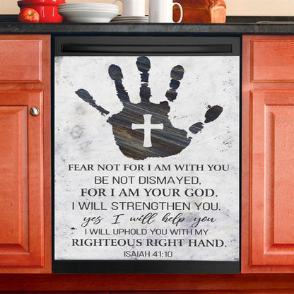 Isaiah 4110 I Will Strengthen You And Help You Bible Verse Dishwasher Cover, Bible Verse Dishwasher Stickers, Scripture Kitchen Decor