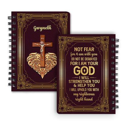 Isaiah 4113 For I Am Your God Jesus And Cross Spiral Journal, Spiritual Gift Faith For Christians