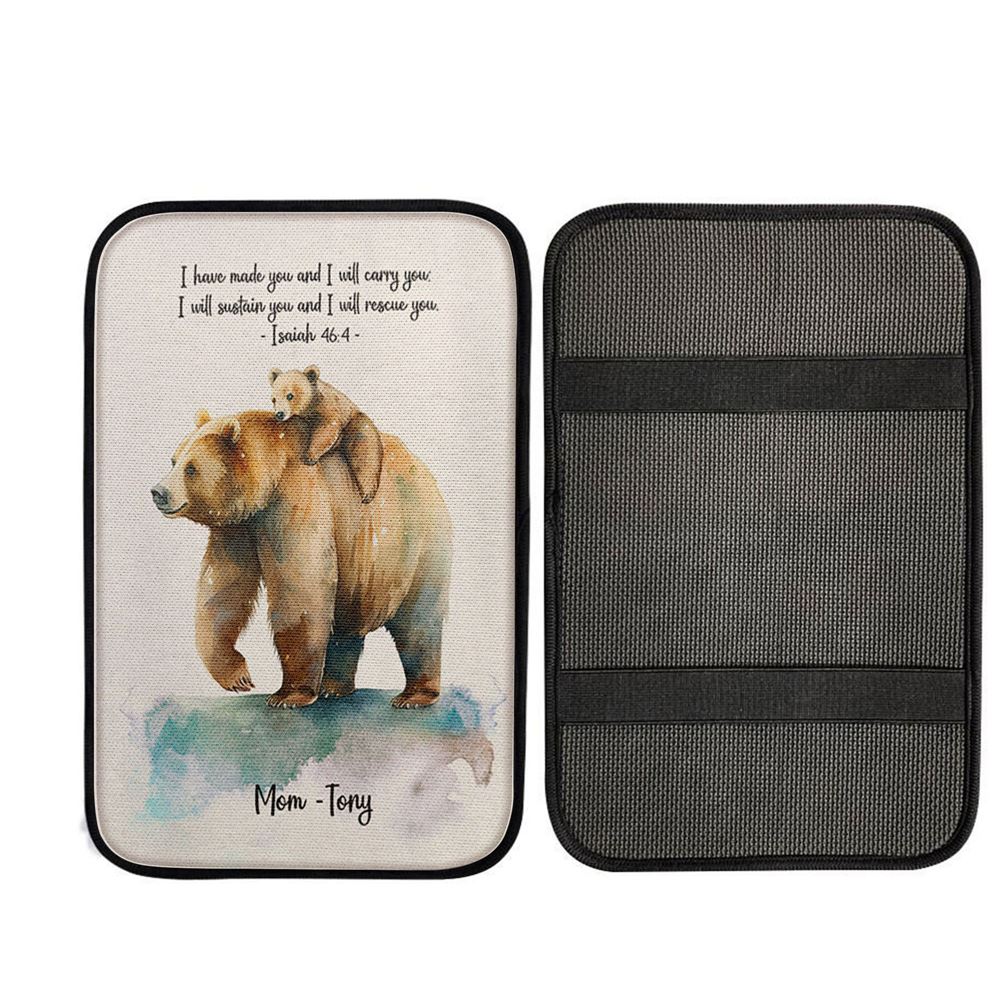 Isaiah 464 I Have Made You And I Will Carry You Personalized Car Center Console Cover, Christ Car Armrest Accessories