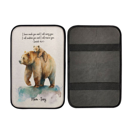 Isaiah 464 I Have Made You And I Will Carry You Personalized Car Center Console Cover, Christ Car Armrest Accessories