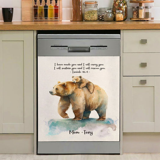 Isaiah 464 I Have Made You And I Will Carry You Personalized Dishwasher Cover, Religious Dishwasher Stickers, Bible Kitchen Decor