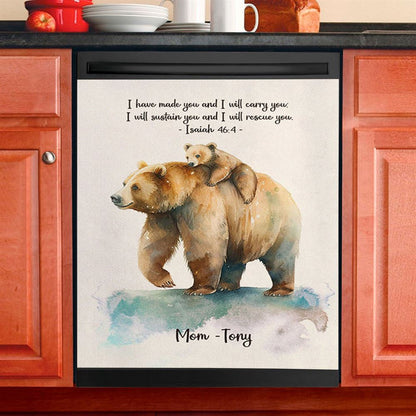 Isaiah 464 I Have Made You And I Will Carry You Personalized Dishwasher Cover, Religious Dishwasher Stickers, Bible Kitchen Decor