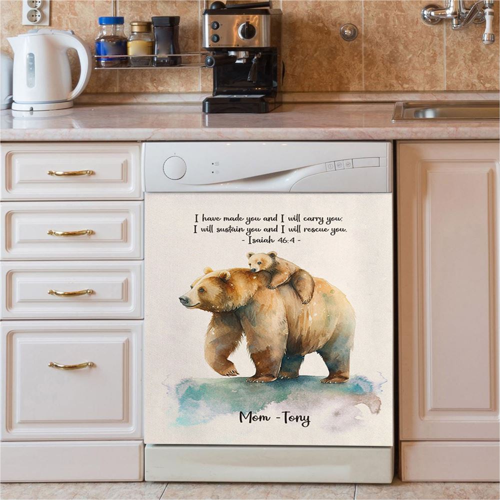 Isaiah 464 I Have Made You And I Will Carry You Personalized Dishwasher Cover, Religious Dishwasher Stickers, Bible Kitchen Decor