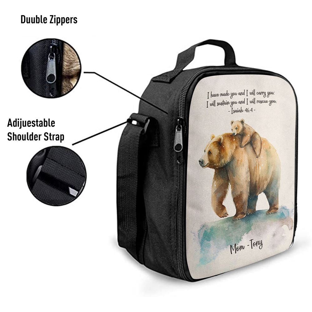 Isaiah 464 I Have Made You And I Will Carry You Personalized Lunch Bag, Christian Lunch Bag, Religious Lunch Box For School, Picnic
