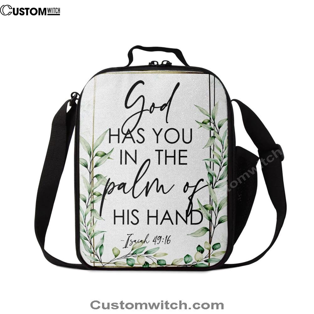 Isaiah 4916 God Has You In The Palm Of His Hand Flower Lunch Bag, Christian Lunch Bag, Religious Lunch Box For School, Picnic