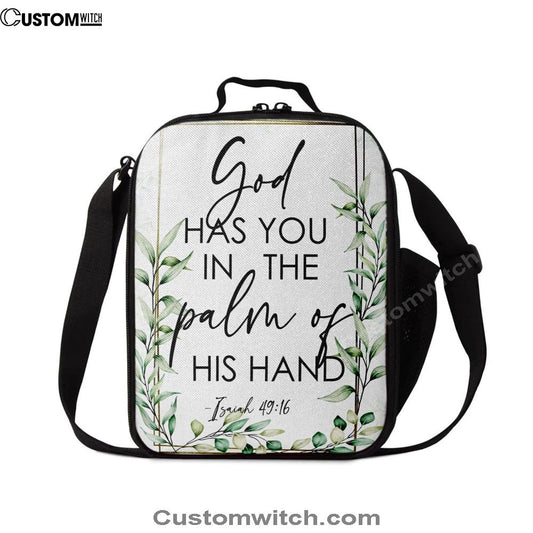 Isaiah 4916 God Has You In The Palm Of His Hand Flower Lunch Bag, Christian Lunch Bag, Religious Lunch Box For School, Picnic