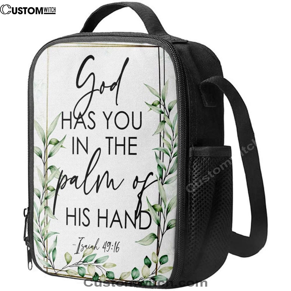 Isaiah 4916 God Has You In The Palm Of His Hand Flower Lunch Bag, Christian Lunch Bag, Religious Lunch Box For School, Picnic