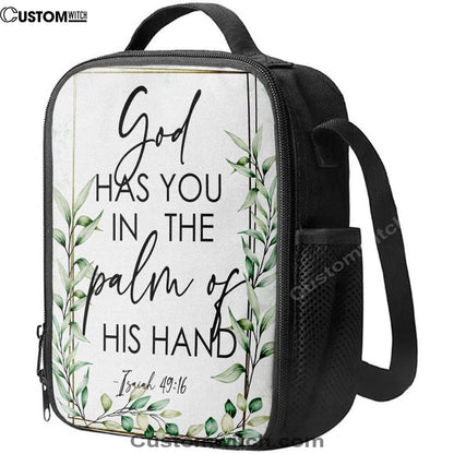Isaiah 4916 God Has You In The Palm Of His Hand Flower Lunch Bag, Christian Lunch Bag, Religious Lunch Box For School, Picnic