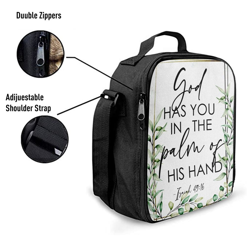 Isaiah 4916 God Has You In The Palm Of His Hand Flower Lunch Bag, Christian Lunch Bag, Religious Lunch Box For School, Picnic