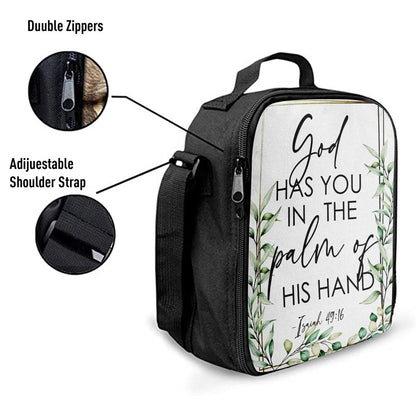 Isaiah 4916 God Has You In The Palm Of His Hand Flower Lunch Bag, Christian Lunch Bag, Religious Lunch Box For School, Picnic