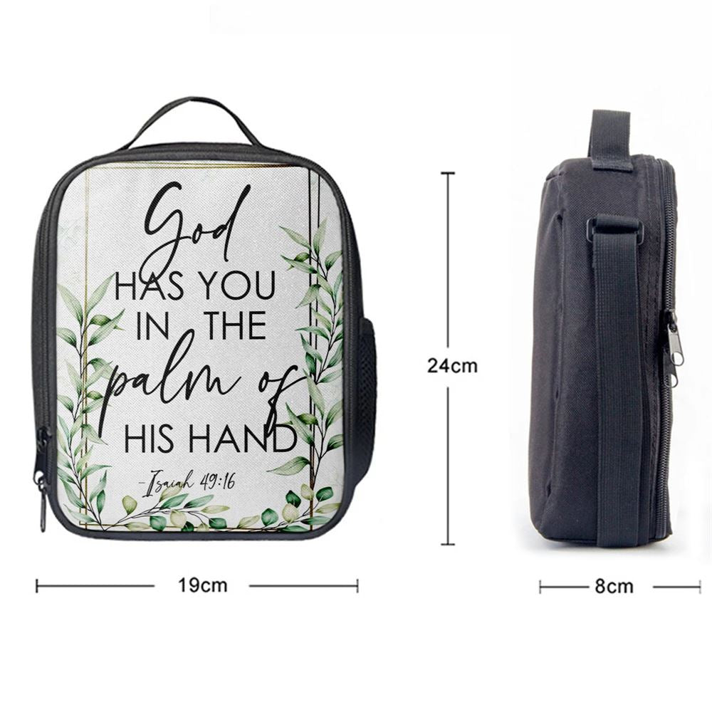 Isaiah 4916 God Has You In The Palm Of His Hand Flower Lunch Bag, Christian Lunch Bag, Religious Lunch Box For School, Picnic