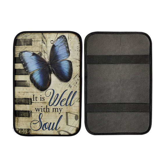 It Is Well With My Soul Car Center Console Cover, Butterfly Car Center Console Cover, Jesus Art, Car Interior Accessories