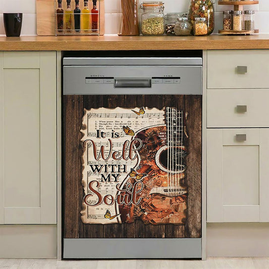 It Is Well With My Soul Dishwasher Cover, Butterfly Dishwasher Cover, Bible Verse Dishwasher Stickers, Scripture Kitchen Decor