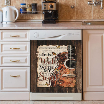 It Is Well With My Soul Dishwasher Cover, Butterfly Dishwasher Cover, Bible Verse Dishwasher Stickers, Scripture Kitchen Decor