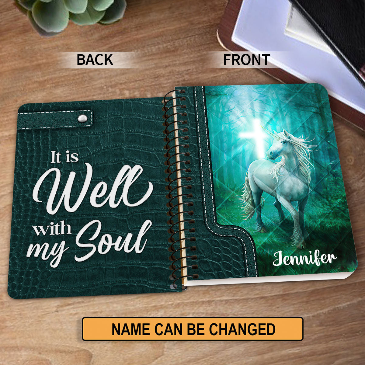 It Is Well With My Soul Horse Personalized Christian Spiral Journal, Spiritual Gift Faith For Christians