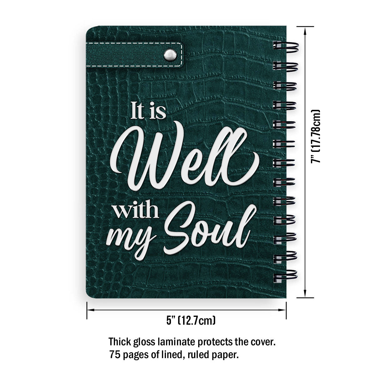 It Is Well With My Soul Horse Personalized Christian Spiral Journal, Spiritual Gift Faith For Christians
