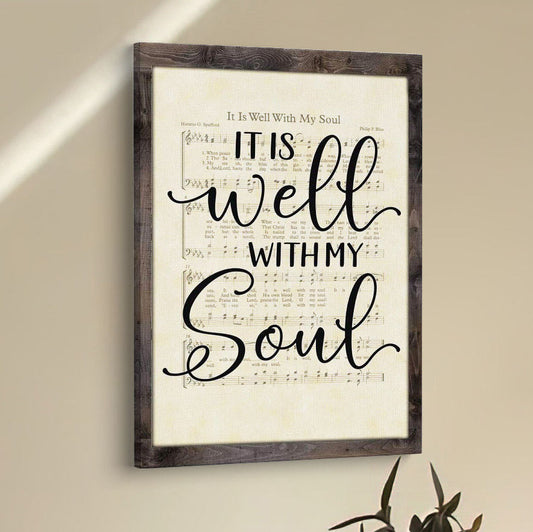 It Is Well With My Soul Hymn Sheet Music Christian Canvas Prints - Bible Verse Wall Decor - Scripture Wall Art