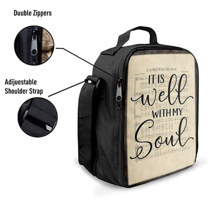 It Is Well With My Soul Hymn Sheet Music Christian Lunch Bag, Christian Lunch Bag, Religious Lunch Box For School, Picnic