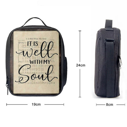 It Is Well With My Soul Hymn Sheet Music Christian Lunch Bag, Christian Lunch Bag, Religious Lunch Box For School, Picnic