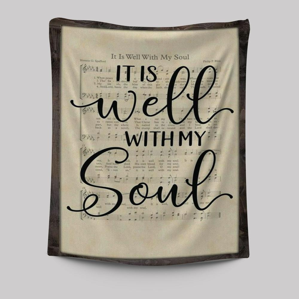 It Is Well With My Soul Hymn Sheet Music Christian Tapestries Prints - Bible Verse Wall Decor - Scripture Wall Art
