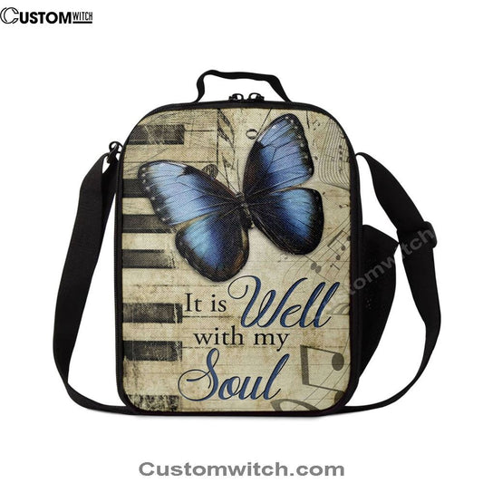 It Is Well With My Soul Lunch Bag, Butterfly Lunch Bag, Scripture Lunch Bag, Christian Lunch Bag, Religious Lunch Box For School, Picnic