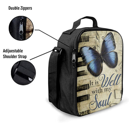 It Is Well With My Soul Lunch Bag, Butterfly Lunch Bag, Scripture Lunch Bag, Christian Lunch Bag, Religious Lunch Box For School, Picnic