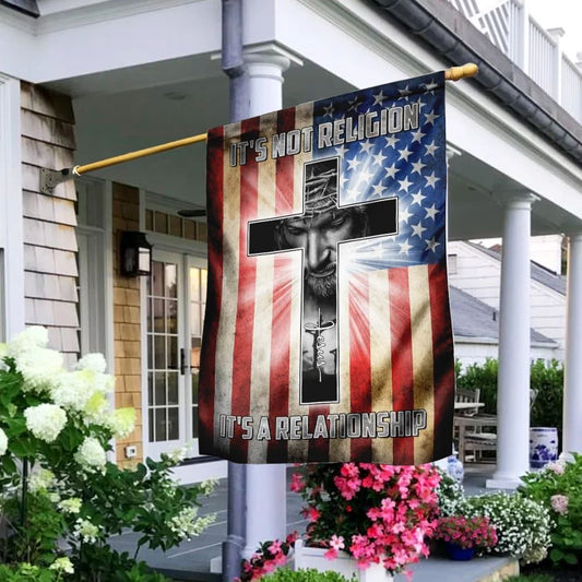 It's Not Religion It's A Relationship. Jesus Flag, Outdoor Christian House Flag, Christian Flag, Scripture Flag, Garden Banner