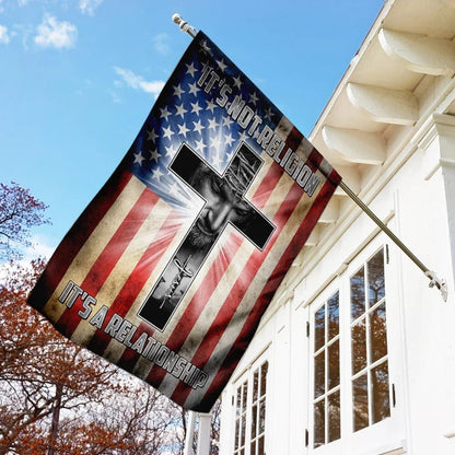 It's Not Religion It's A Relationship. Jesus Flag, Outdoor Christian House Flag, Christian Flag, Scripture Flag, Garden Banner