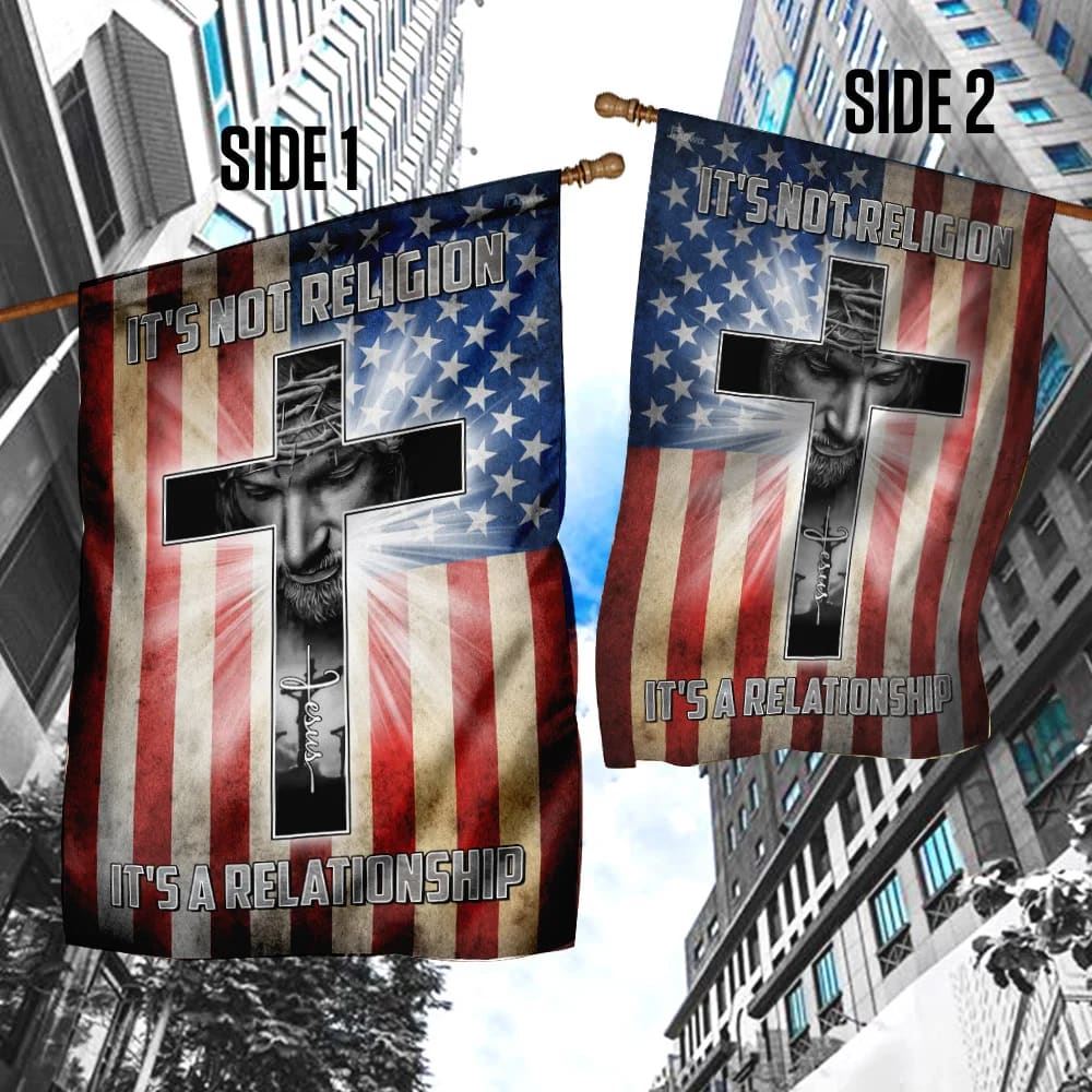 It's Not Religion It's A Relationship. Jesus Flag, Outdoor Christian House Flag, Christian Flag, Scripture Flag, Garden Banner