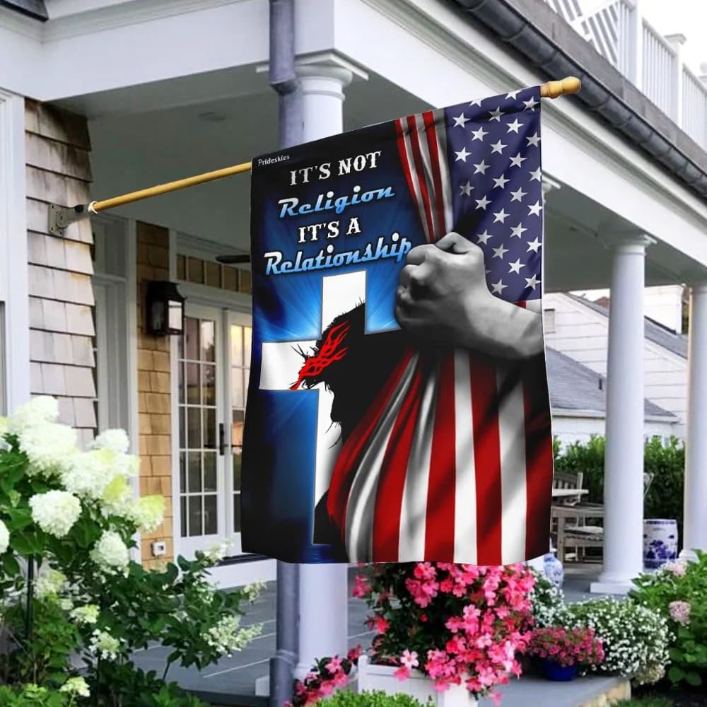 It's Not Religion It's A Relationship Jesus Flag, Outdoor Christian House Flag, Christian Flag, Scripture Flag, Garden Banner