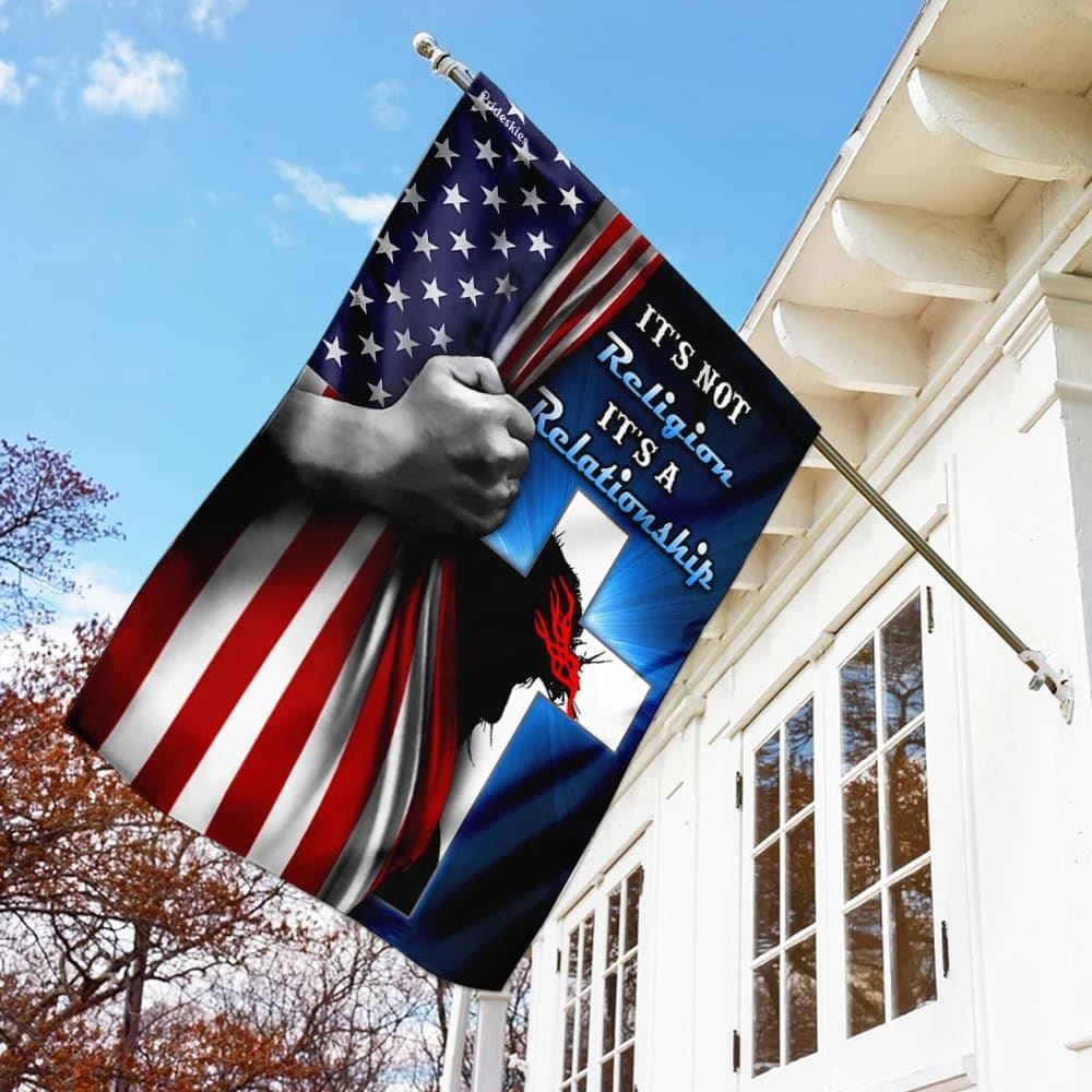 It's Not Religion It's A Relationship Jesus Flag, Outdoor Christian House Flag, Christian Flag, Scripture Flag, Garden Banner