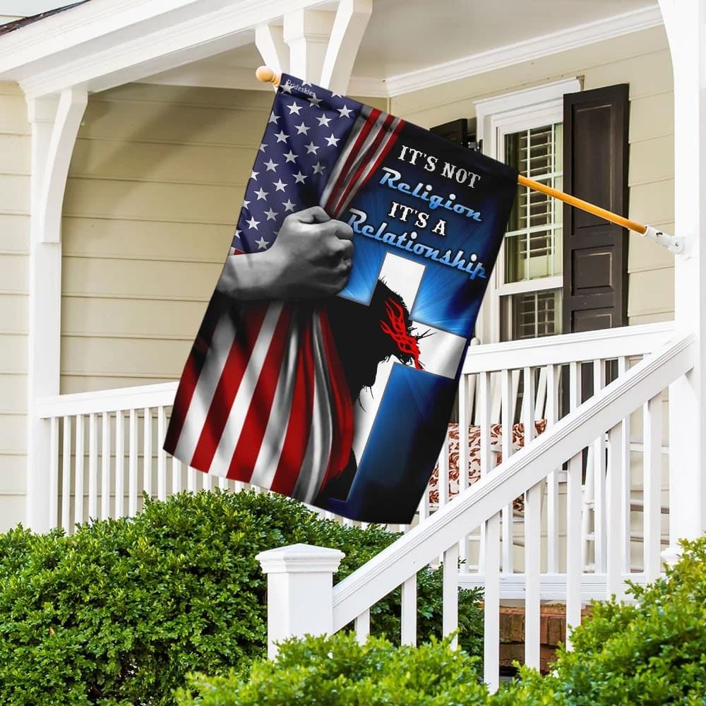 It's Not Religion It's A Relationship Jesus Flag, Outdoor Christian House Flag, Christian Flag, Scripture Flag, Garden Banner