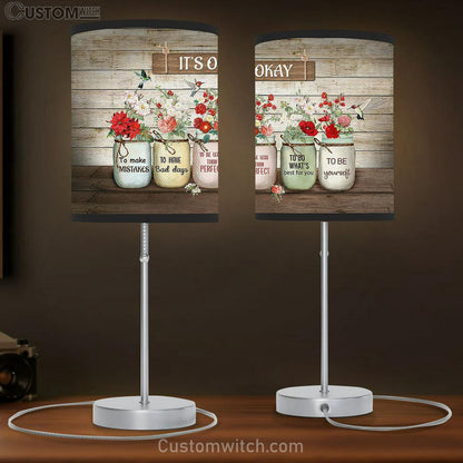 It's okay to make mistakes Brilliant flower hummingbird Table Lamb Gift - Bible Verse Table Lamb - Religious Bedroom Decor