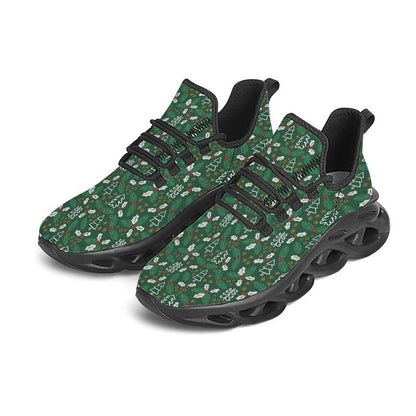 Ivy Leaf Christmas Print Pattern Black Max Soul Shoes For Men Women, Best Running Sneaker, Christmas Shoes, Winter Fashion Shoes