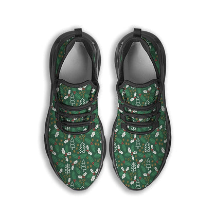 Ivy Leaf Christmas Print Pattern Black Max Soul Shoes For Men Women, Best Running Sneaker, Christmas Shoes, Winter Fashion Shoes