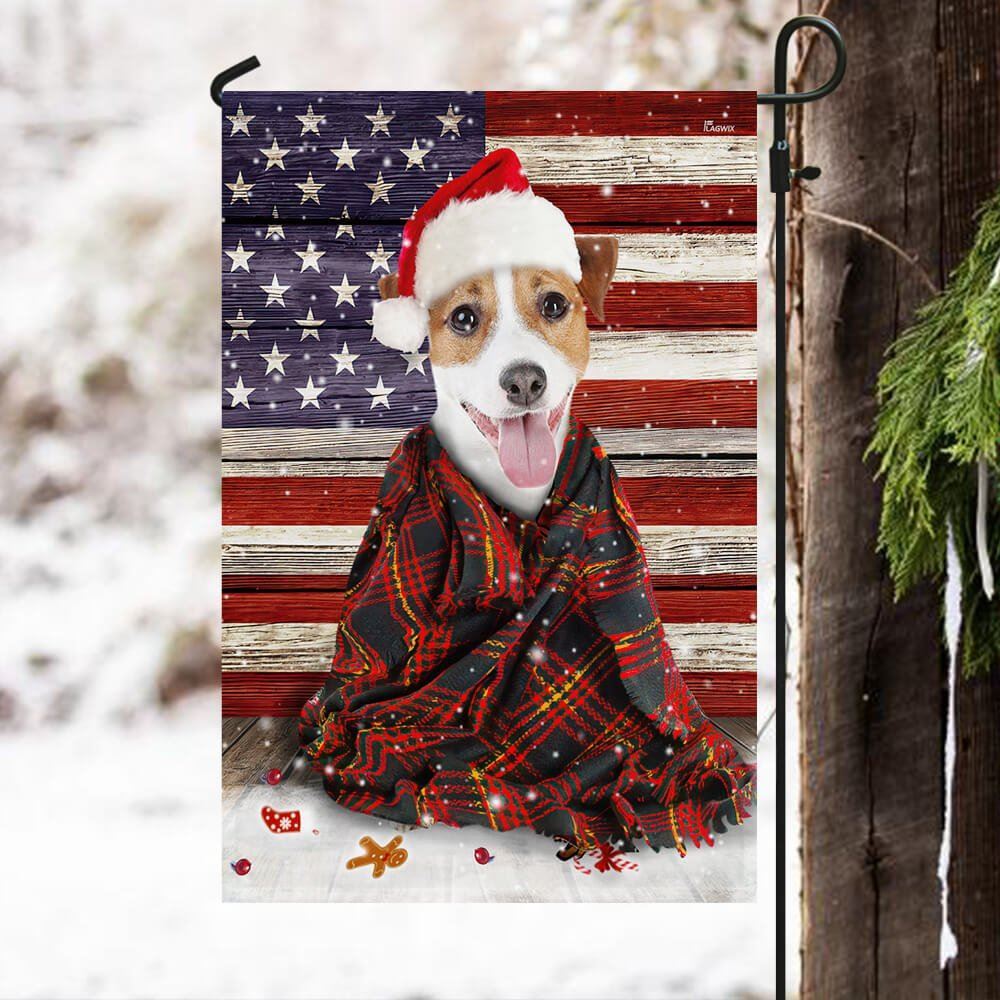 Jack Russell Terrier Dog Christmas Flag, Christmas Dog Garden Flag, Christmas Gifts For Pet, Christmas Outdoor Decor Ideas