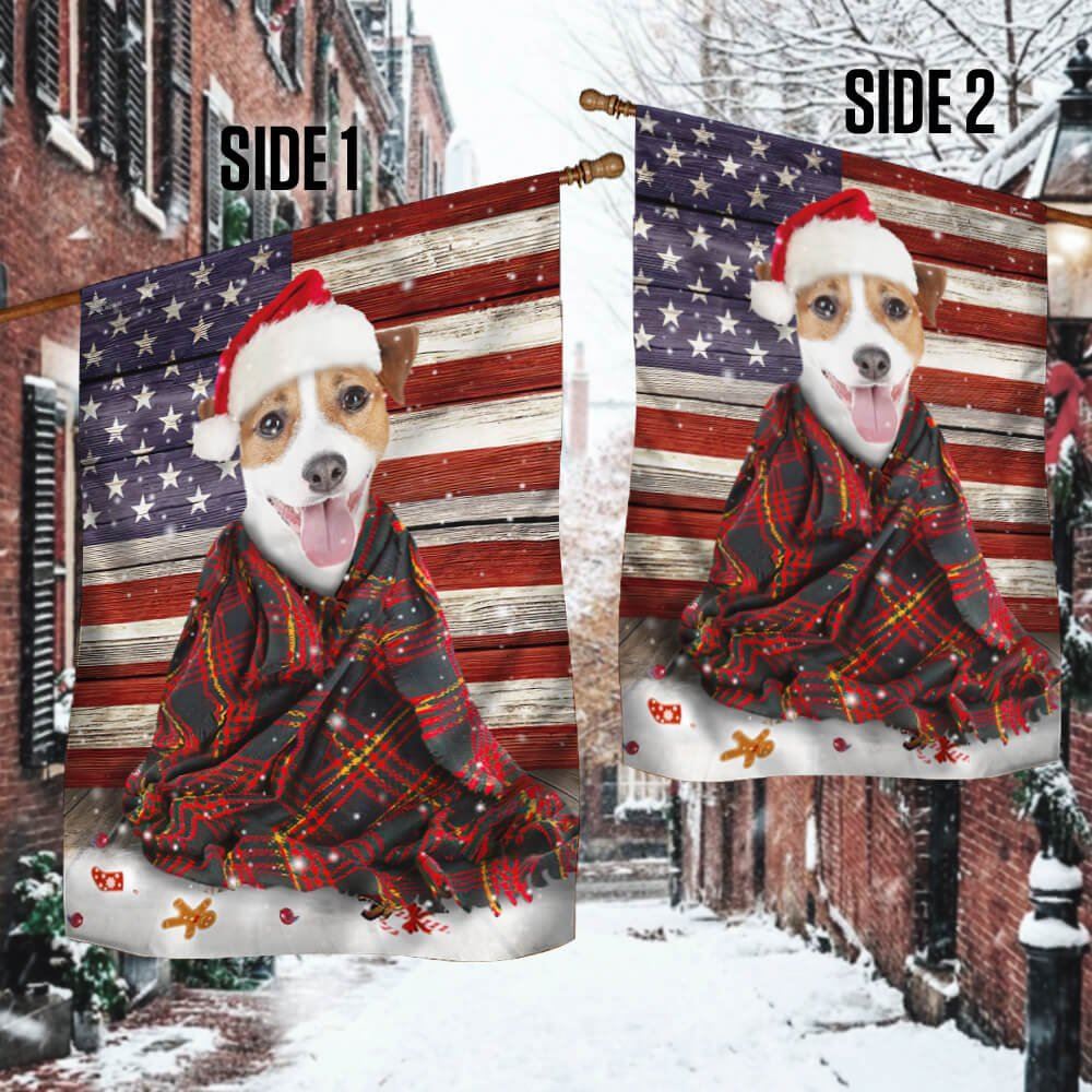 Jack Russell Terrier Dog Christmas Flag, Christmas Dog Garden Flag, Christmas Gifts For Pet, Christmas Outdoor Decor Ideas