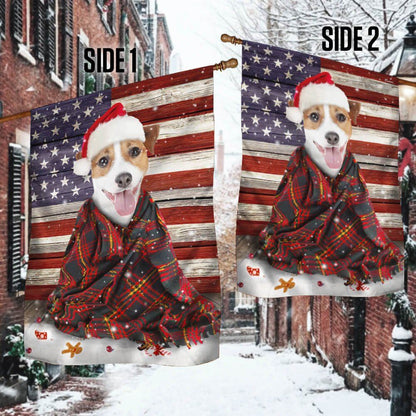 Jack Russell Terrier Dog Christmas Flag, Christmas Dog Garden Flag, Christmas Gifts For Pet, Christmas Outdoor Decor Ideas