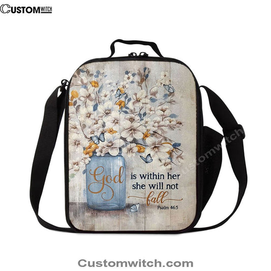 Jasmine Flower God Is Within Her Lunch Bag, Christian Lunch Box For School, Picnic