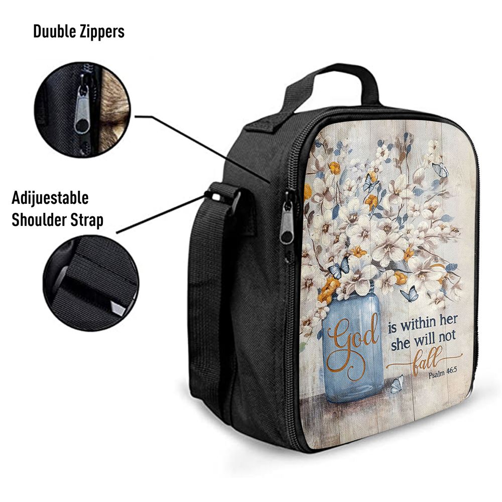 Jasmine Flower God Is Within Her Lunch Bag, Christian Lunch Box For School, Picnic