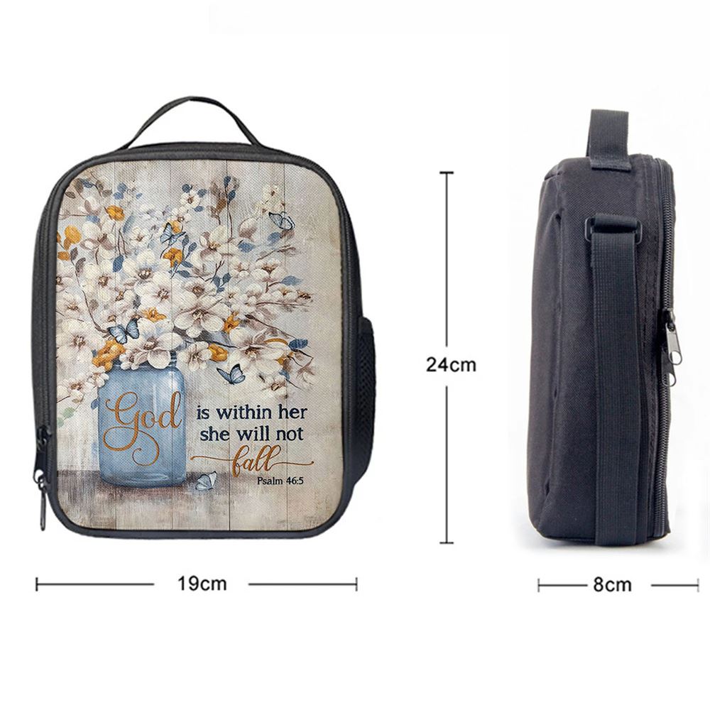Jasmine Flower God Is Within Her Lunch Bag, Christian Lunch Box For School, Picnic