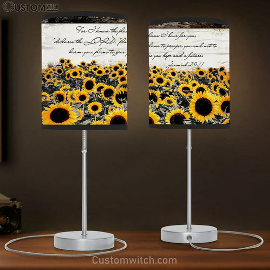 Jeremiah 2911 For I Know The Plans I Have For You Sunflower Table Lamb Prints - Religious Wall Decor - Christian Table Lamb Gift