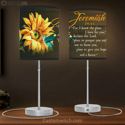 Jeremiah 2911 Lamb Gift For I Know The Plans I Have For You Hummingbird Sunflower Table Lamb Print - Christian Bedroom Decor