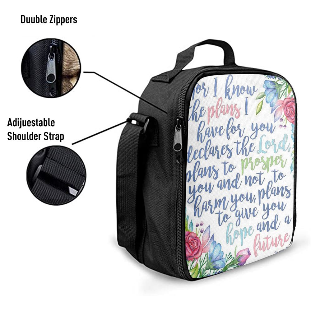 Jeremiah 29 11 Lunch Bag - For I Know The Plans I Have For You, Christian Lunch Box For School, Picnic