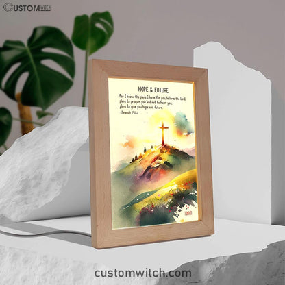 Jeremiah 911 Hope & Future Personalized Frame Lamp Art - Christian Night Light - Bible Verse Gift For Women Of God