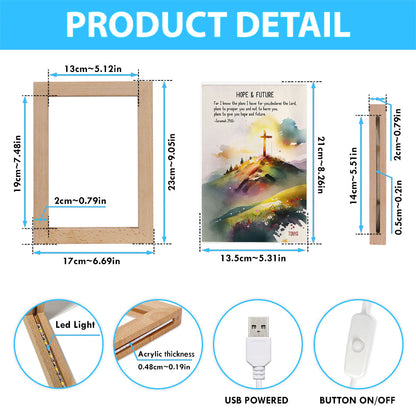 Jeremiah 911 Hope & Future Personalized Frame Lamp Art - Christian Night Light - Bible Verse Gift For Women Of God