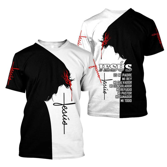 JesuS Es Mi Padre Mi Rey Esus All Over Print 3D T-Shirt, Gift For Christian, Jesus Shirt