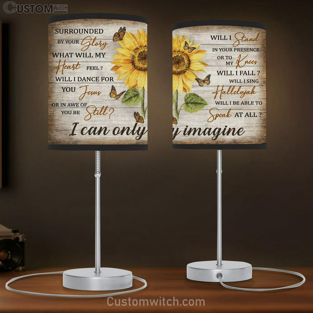 Jesus - Sunflower And Yellow Butterfly - I Can Only Imagine Table Lamb