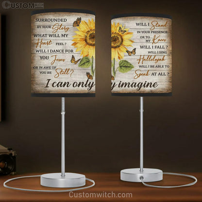 Jesus - Sunflower And Yellow Butterfly - I Can Only Imagine Table Lamb