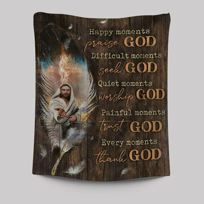 Jesus Amazing Feathers Every Moments Thank God Tapestry
